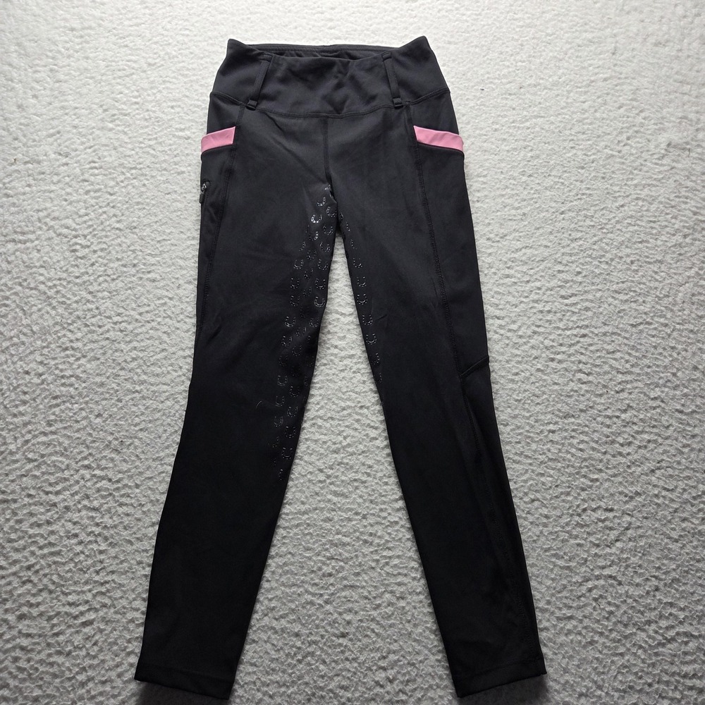 FITST4 Leggings Womens Small Black Silicone Grip Pockets Riding Equestrian